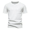 thumbnail image 2 of Zhouzou Mens Fashionable Small V Neck Design Casual Short Sleeved T Shirt For Men Loose Solid Color Pockets Men T Shirts Short Sleeved Tshirts, 2 of 5