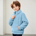 thumbnail image 6 of Fancifize Fancifize Half Zip Sherpa Fleece Sweatshirts for Boys Girls, Mock Neck Fuzzy Warm Pullover Tops with Pockets, 3-14 Years, 6 of 7