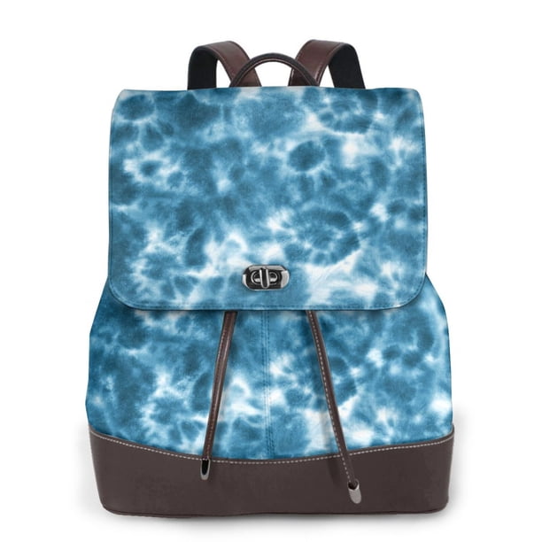 Fotbe Blue Tie Dye Mochila Bolso con Estampado para Mujer, Mochila Antirrobo de Nylon Impermeable, Bolsa Ligera de Hombro