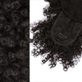 thumbnail image 5 of MORICA Drawstring Ponytail with Bangs Afro Puff Ponytail Extensions for Women Short Curly Puff Ponytail with Bangs Clip in Wrap Updo Hairpiece for Women (black), 5 of 7