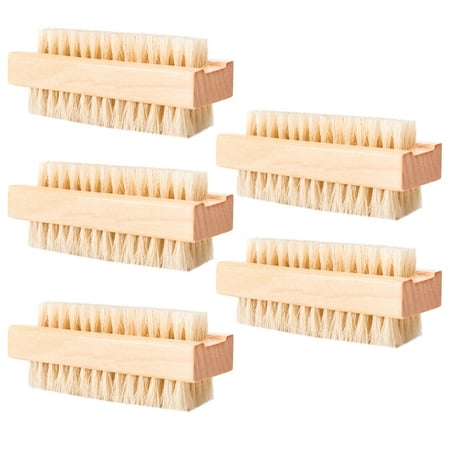 

5 Pcs Wood Cleaning Brush Household Pig Mane Cleaning Brush Hand Washing Brush Nail Walnut Brush for Home Use (Groove Type)