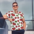 thumbnail image 6 of Balery Hand Drawn Strawberry Printed Men’s Short Sleeve Polo Shirt, Midweight Men's Shirt,Golf Polo shirts -, 6 of 8