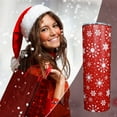 thumbnail image 6 of Christmas Tumbler with Lid and Straw Merry Christmas Red Snowflake Holiday Skinny Coffee Mug 20 oz Snowman Christmas Tree Santa Cup Crazy Merry Christmas Mom, 6 of 6