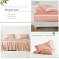 thumbnail image 3 of LINENWALAS California King Sheet Sets, Cooling Sheets, 100% Viscose from Bamboo, Deep Pocket Up to 16", Luxury & Soft Bed Sheets (Cal King, Rose Gold), 3 of 9