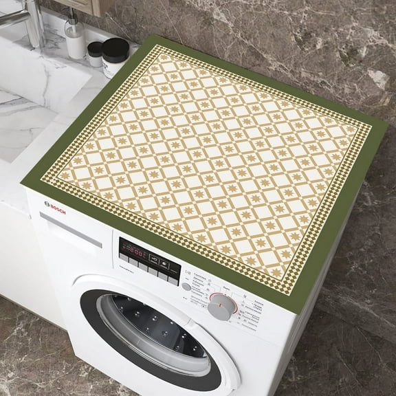 ERDOUY washing machine dryer leather dust mat, used for top creative washing machine dust mat, quick drying water absorbing mat, kitchen laundry room top protective mat ( 19.7*15.7in,A31)