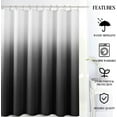 thumbnail image 5 of Black Men Shower Curtain 72x84 inch for Bathroom, Extra Long Shower Curtain Black and Gray, Chic Geometric Ombre Cloth Bath Curtains, Waterproof Machine Washable for Men Modern Bathtub, 5 of 6