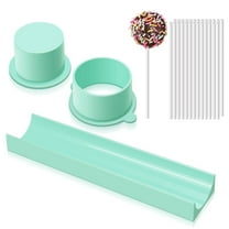 Round Cake Pop Mold Set with 9 Inch Tray and Sticks, ABS Cake Pop Maker, Circle Cake Pop Cutter and Pusher, Baking Molds Kit for Parties, Wedding,Home Desserts Making - Blue