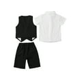 thumbnail image 4 of Miaeowve Baby Boys Classic Tuxedo Suits Kids 3pcs Formal Shorts Set Wedding Christening Pageant Black 90, 4 of 7