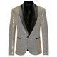 thumbnail image 1 of Blazer casual de lentejuelas de moda para hombre Chaqueta de traje de celebración de boda AGold2XL, 1 of 2