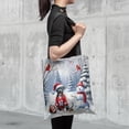 thumbnail image 4 of Hello Winter Pitbull Football Snowman Welcome Snowy Morning All Over Print 3D Canvas Tote Bag Terrier Dog Lover Reusable Handbag - 01012, 4 of 5