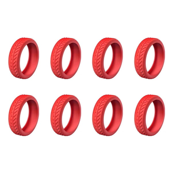 1/4/8 Pcs Housse en Silicone pour Roues de Valise, Housse de Protection pour Roues de Valise, Garde-Roues, Accessoires pour Bagage Cabine, Housse de Roues pour Réduire le Bruit, Rouge, 8 Pcs