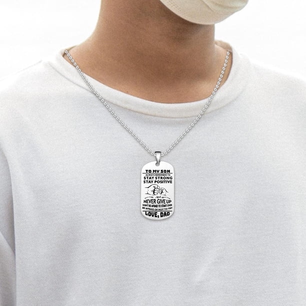 Collar hijo de papá, collar con colgante, collar con etiqueta de acero inoxidable para el día , regalo de graduación de cumpleaños