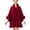Wine, variant on Fewfanhot Ruffled Faux Fur Trim Wool Blend Poncho Cape, Open Front Warm Wrap Shawl Coat for Women Winter