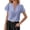 #003-Blue, variant on Cutuoiiu Short Sleeve Tops for Women Casual Solid Color V Neck Summer Ruffle Sleeve Busines Office Clothing Gifts