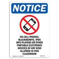 thumbnail image 1 of SignMission OS-NS-A-1824-V-14432 18 x 24 in. OSHA Notice Sign - No Cell Phones, Blackberrys, 1 of 1