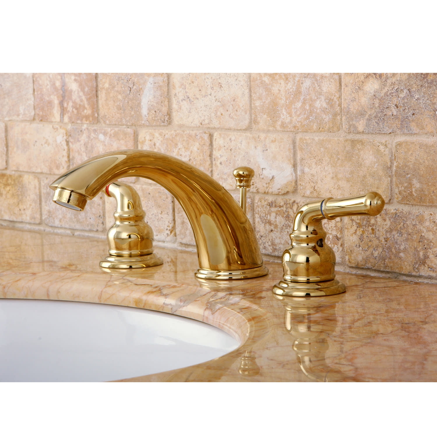 Kingston Brass KB967 Magellan 1.2 GPM Widespread Bathroom Faucet - Brushed Nickel/Polished