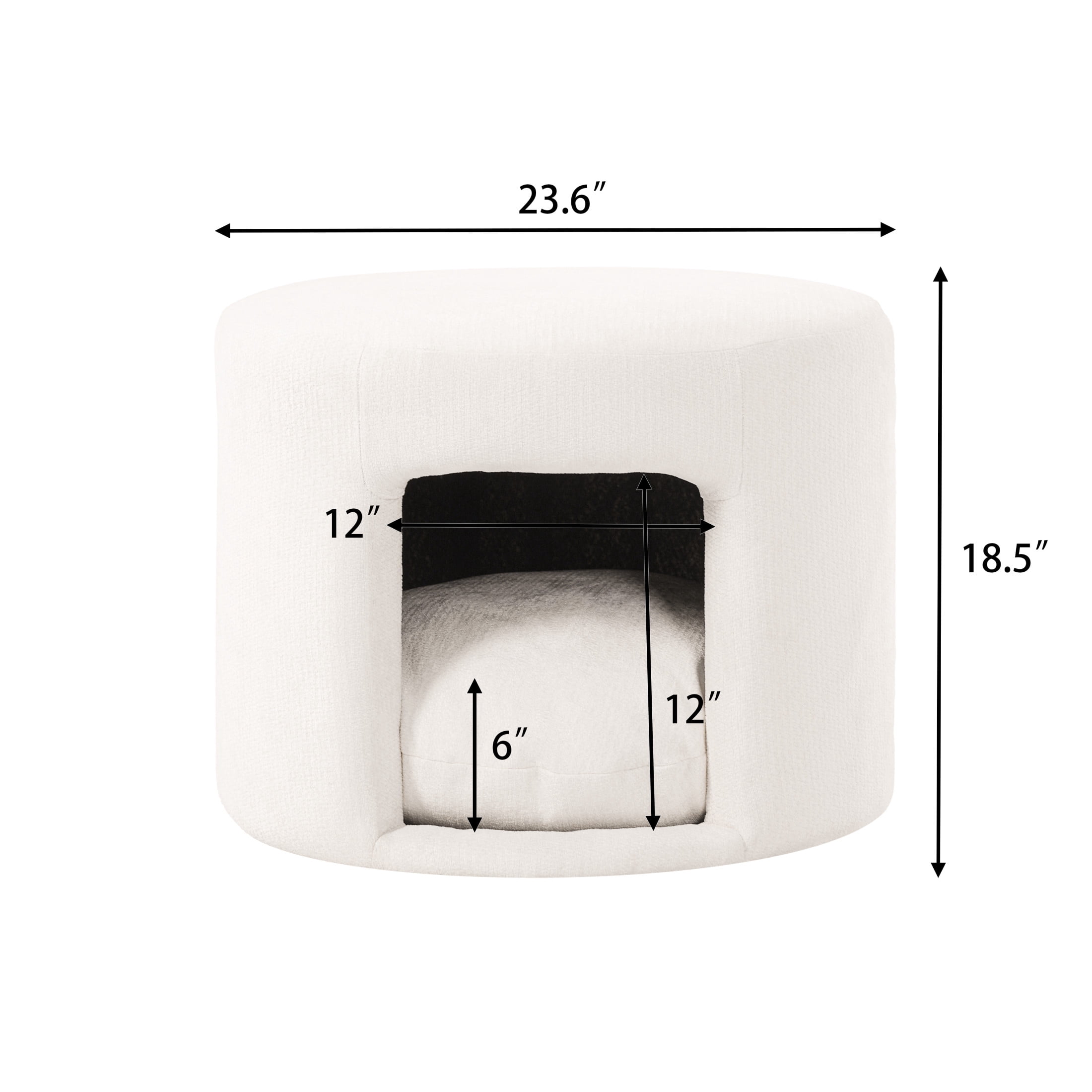 Christopher Knight Home 23.6" Pet Friendly Ottoman with Removable Cushion and Hidden Nook, Beige
