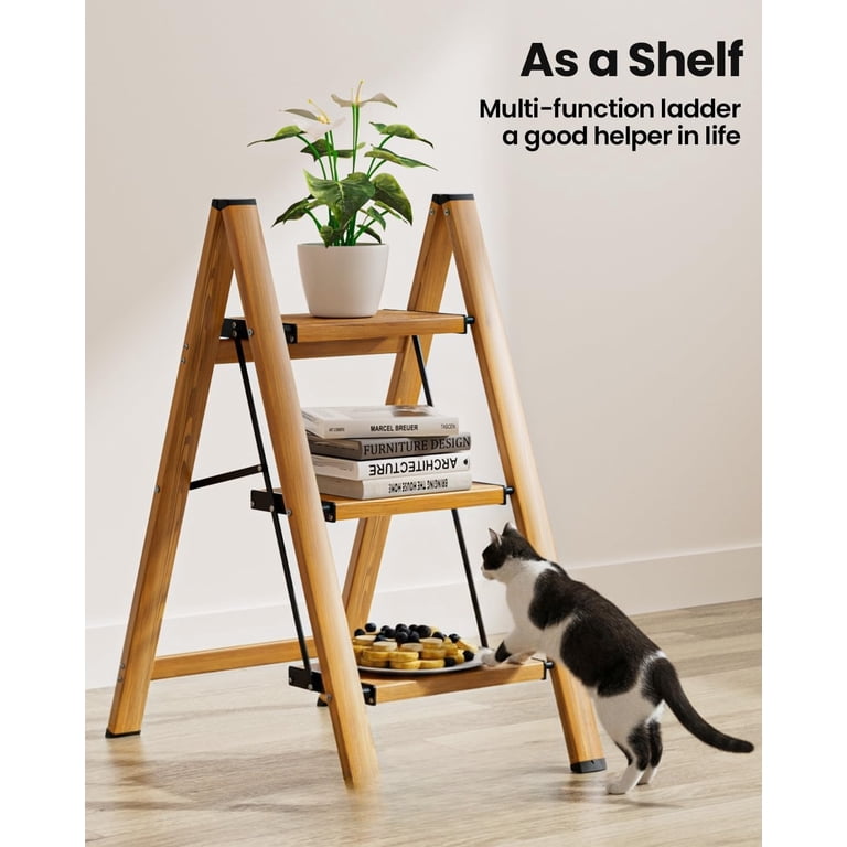 Floding Step Ladder, Lightweight Folding Step Stool,Anti-Slip 7.9'' Wide Pedal;Space ...