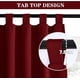 thumbnail image 4 of Cortinas opacas Laklulu - Cortina roja para sala de estar, decoración de ventanas, bloque luminoso, anti-UV, opaca para el hogar, dormitorio, puerta, ahorro de energía, L 140 x H 220 cm, 2 piezas,, 4 of 8
