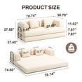 thumbnail image 6 of 78" Boneless Couch, Noelse 5-in-1 Convertible Sofa Bed with Fixed-Shape Frame, Removable Armrests, Boneless Sofa, No Assembly Required, Corduroy, Living Room,Cream, 6 of 11