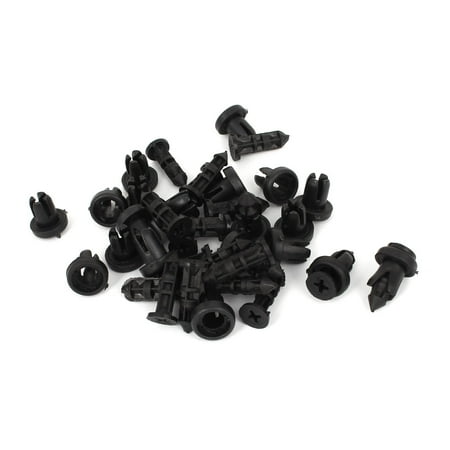 Black Plastic Rivet Car Buses Door Trim Rivet Fastener Clips 7mm Hole 20 Pcs