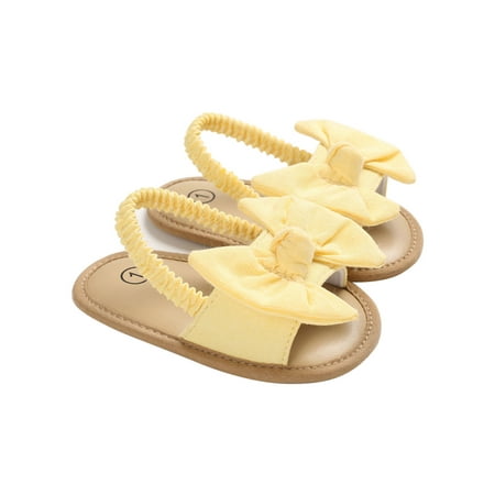 

Douhoow 0-18 Months Baby Girls Bow Knot Sandals Casual Soft Sole Flat Non-Slip Patchwork Shoes