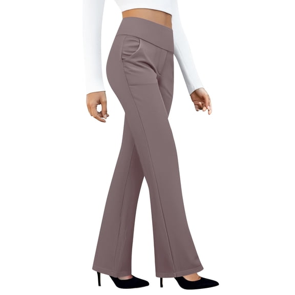 LTTVQM Womens Dress Pants Pants with Pockets Bootcut Flare Yoga Stretchy Business Casual Work Pant High Waisted 2026 Trousers Camel XL