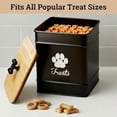 thumbnail image 6 of Dog Treat Container Airtight - 6 Inch Wide x 8 Inch Tall Iron Dog Treat Jar for Kitchen Counter with Airtight Bamboo Lid - 12 Cup Capacity Pet Treat Container - Doggie Cookie Jar - Big Treats Caniste, 6 of 9