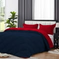 thumbnail image 4 of D.N.G. BEDDINGS 3 Piece Luxury Reversible Diamond Pattern Comforter Set Premium Super Soft, All Season 800 TC, 100% Egyptian Cotton Twin/Twin XL Size Red-Navy Color, 4 of 7