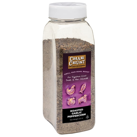 Char Crust Dry-Rub Seasonings Roasted Garlic Peppercorn, 20 oz