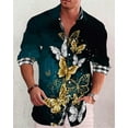 thumbnail image 1 of Camisa de manga larga con cuello vuelto y botones con estampado abstracto en 3D de flores de graffiti de gran venta para hombre de primavera y otoño, 1 of 6