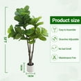 thumbnail image 6 of Artificial Fiddle Leaf Fig Tree Potted- 5Ft Faux Ficus Lyrata Trees Fake Fig Silk Tree in Pot, Indoor Outdoor Tall Artificial Plants Potted for Office Restaurant Home Decor, Housewarming Gift Idea, 6 of 7