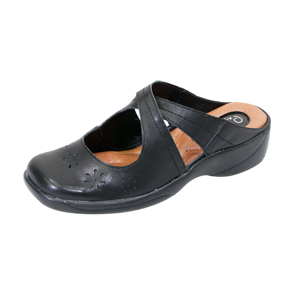 PEERAGE Casey Women Extra Wide Width Casual Leather Clog - Walmart.com ...