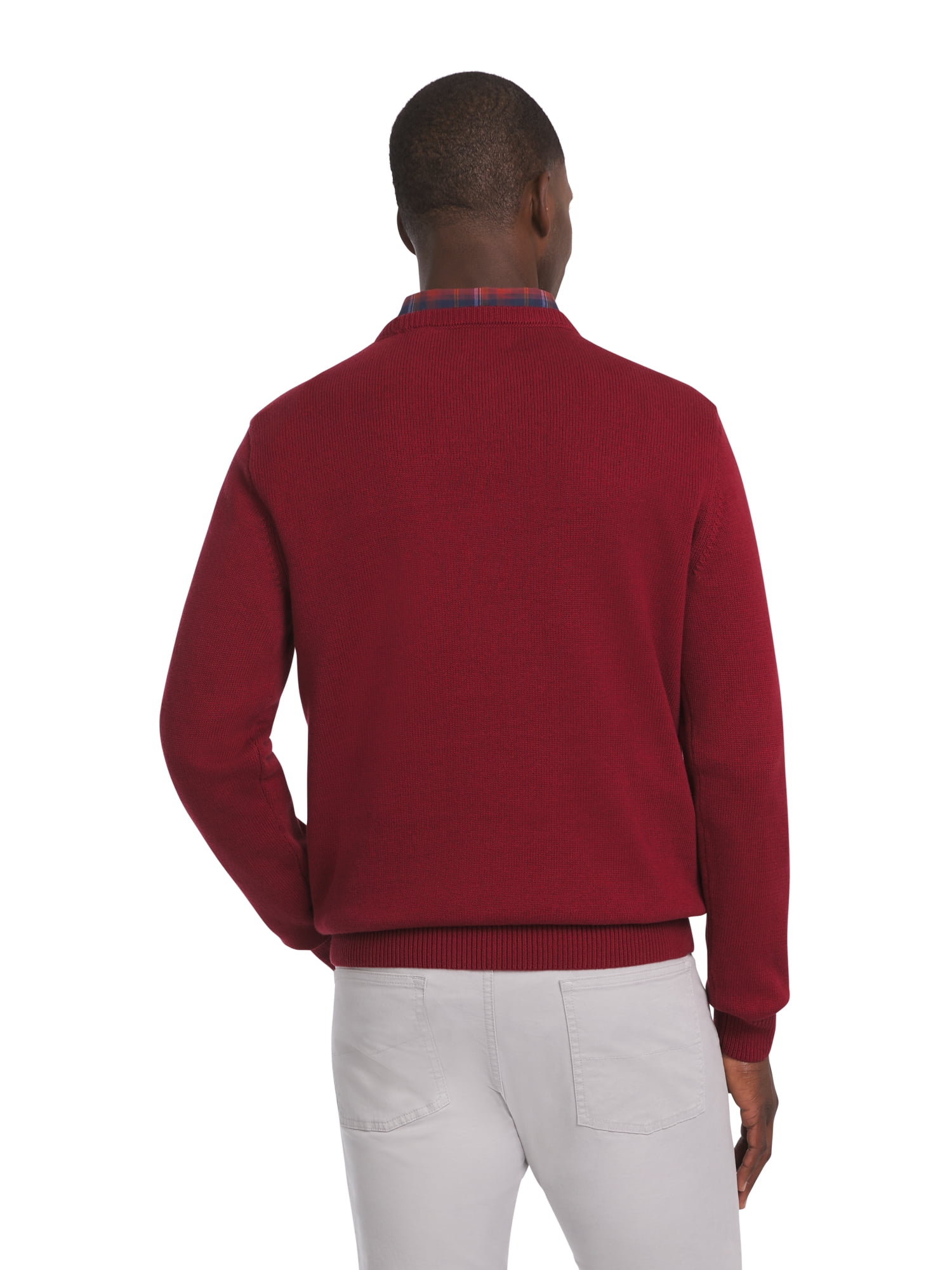 Chaps Men's & Big Men's Solid Cotton Crewneck Sweater, Sizes S-2XL