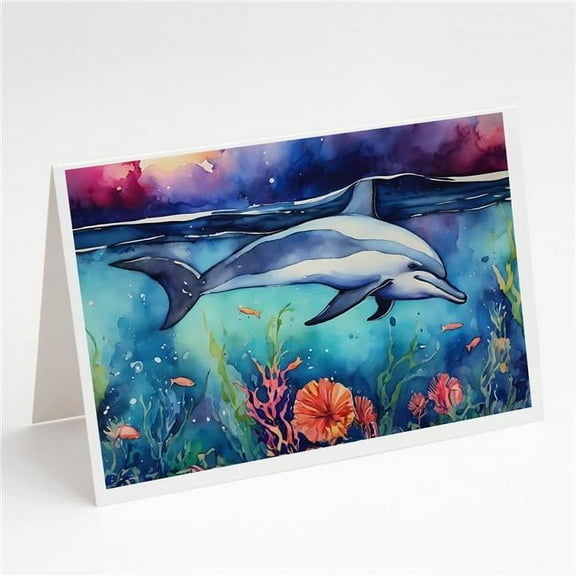Dolphin Greeting Cards Pack of 8 7 in x 5 in