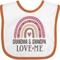 thumbnail image 3 of Inktastic Grandma and Grandpa Love Me Girls Granddaughter Rainbow Girls Baby Bib, 3 of 4