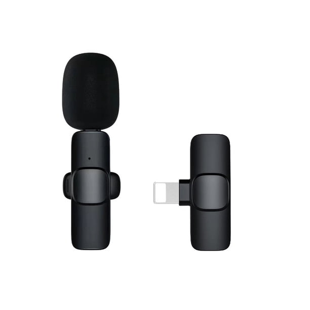 Micrófono de solapa inalámbrico profesional para iPhone iPad, Plug-Play 2.4G Ultra-Low Delay-Built-in Noise Reduction Chip-Lapel Microphone para grabación de video,