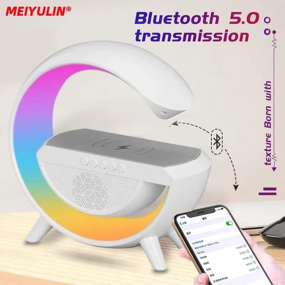 Lámpara BOCINA XIMI con cargador inalámbrico y luz RGB