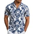 thumbnail image 2 of Hawaiian Shirt for Men Summer Short Sleeve Relaxed Fit Button Down Lapel Collar Tropical Beach Shirts Vacation Outfits, 2 of 5
