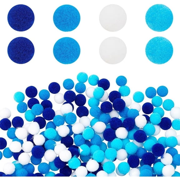 DIY 2000 Pieces Pompom Balls 10mm Crafts Balls Blue Pom Poms Balls Small Fluffy Pom Poms for DIY Summer Seaside Crafts Christmas Project Hobby DIY