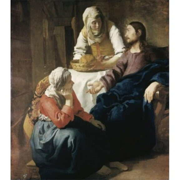 Christ in the House of Martha & Mary 1655-1656 Jan Vermeer 1632-1675 Dutch Oil on Canvas National Gallery of - 18 x 24 in.