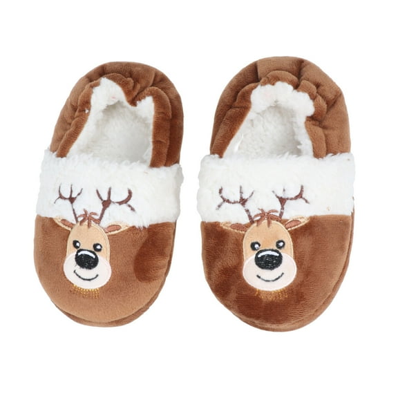 Gymnture Toddler Christmas Cartoon Slipper: Warm Plush Non-Slip Shoes (1 Pair)
