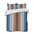 thumbnail image 2 of Quilts Twin XL Size, Blue Brown Soft Comforter Bedding Set for Bed, Farmhouse Wood Grain Vintage Vertical Striped Lightweight Quilted Bedspread with Pillow Cover(2 Pieces) for All Season, 68x98 Inch, 2 of 6