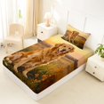 thumbnail image 5 of Manfei Cute Golden Retriever Twin Sheets, Pastoral Wildlife Bedding, Golden, 3pcs, 1 Flat Sheet, 1 Fitted Sheet and 1 Pillowcase, 5 of 6