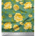 thumbnail image 3 of Soimoi Moss Georgette Fabric Leaves & Rose Floral Print Sewing Fabric Yard 42 Inch Wide, 3 of 3