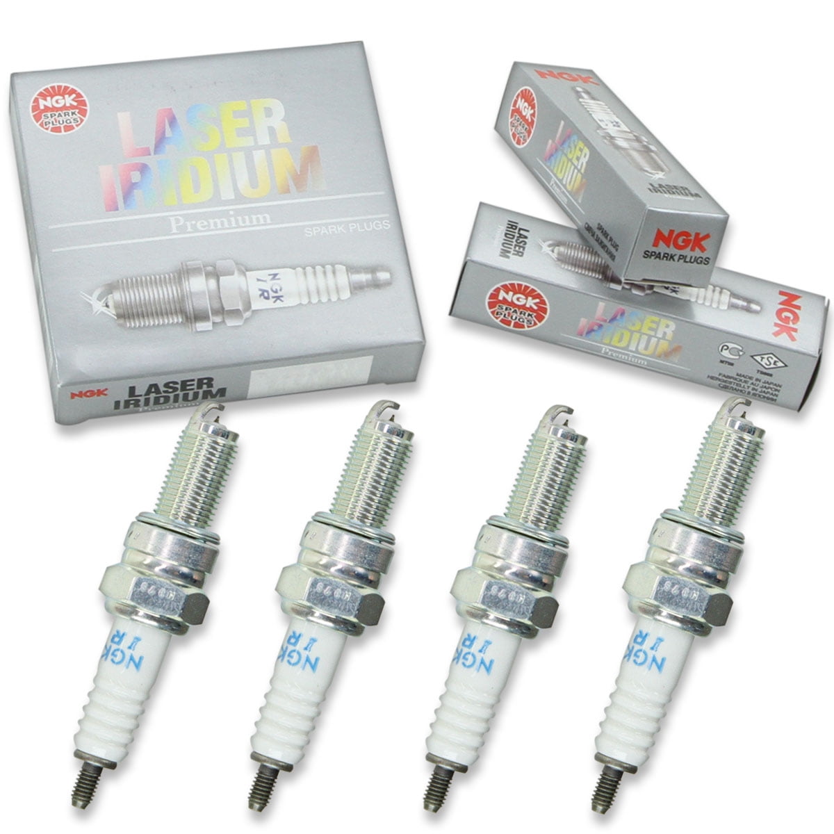 4 pc NGK 6289 Laser Iridium Spark Plugs for 09482-00558 5390 92070-0014 94700-00408 94701-00408 94703-00408 IU27D Ignition Wire Secondary