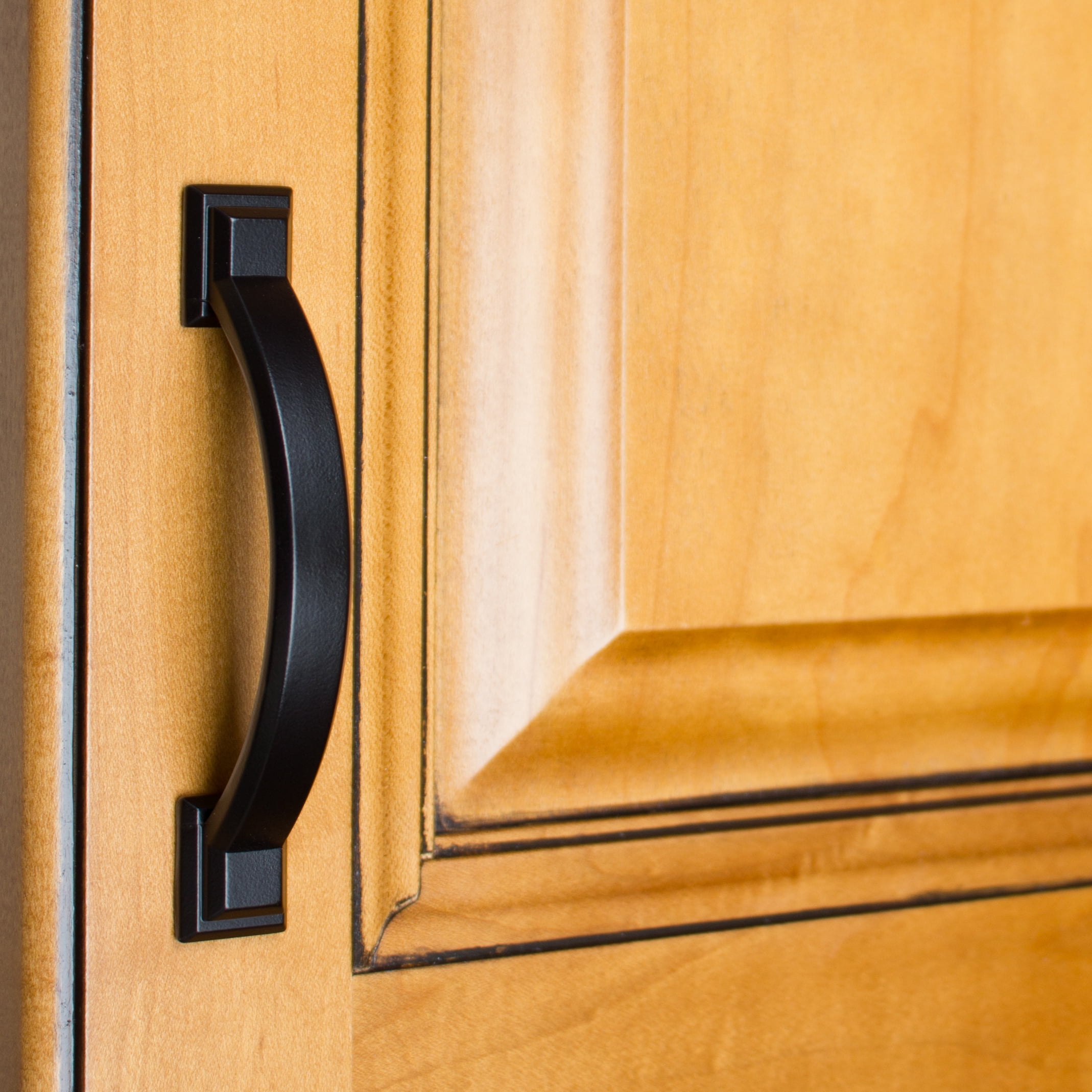 GlideRite 3 in. Center Arched Square Pulls Cabinet Hardware Handles, Matte Black, Pack of 25