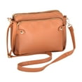 thumbnail image 3 of Tuobarr Crossbody Bags for Women Trendy, Three Layer Leather Shoulder Bag Small Size Large Capacity Card Bag Fashion Bag Soft Leather Brown, 3 of 5