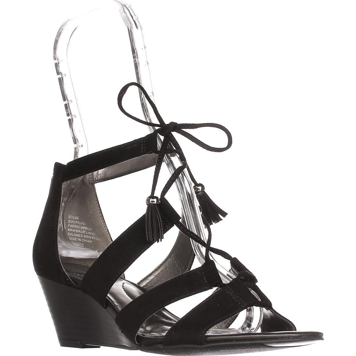 bandolino black wedge sandals