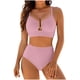 thumbnail image 2 of Conjunto de bikini tankini de color liso para mujer con parte superior y braguita de corte alto. Traje de baño de dos piezas para mujer. Trajes de baño tankini para mujer. Trajes de baño de 2 piezas p, 2 of 9